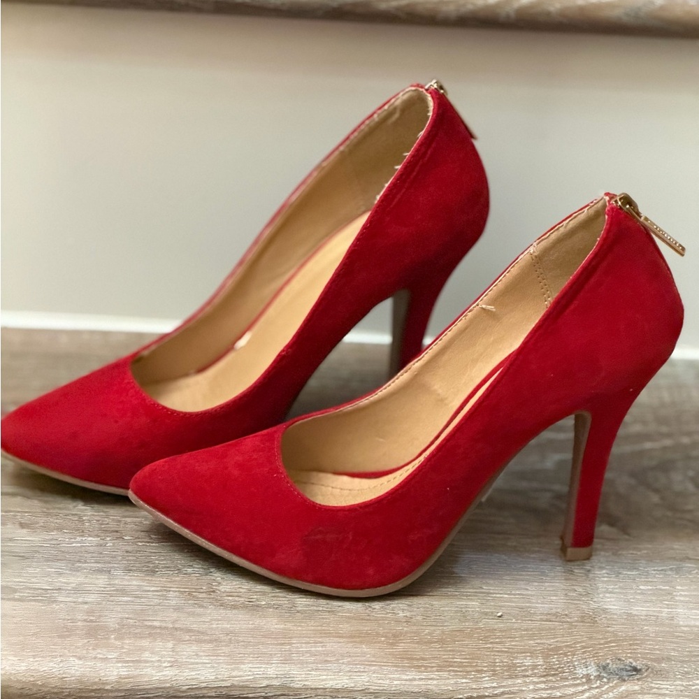 Velvet Red High Heels